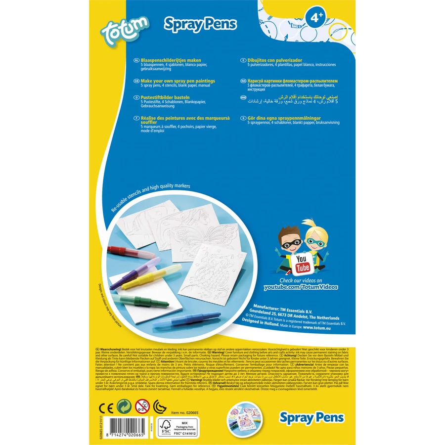 Creative drawing set with sandpaper and spray crayons