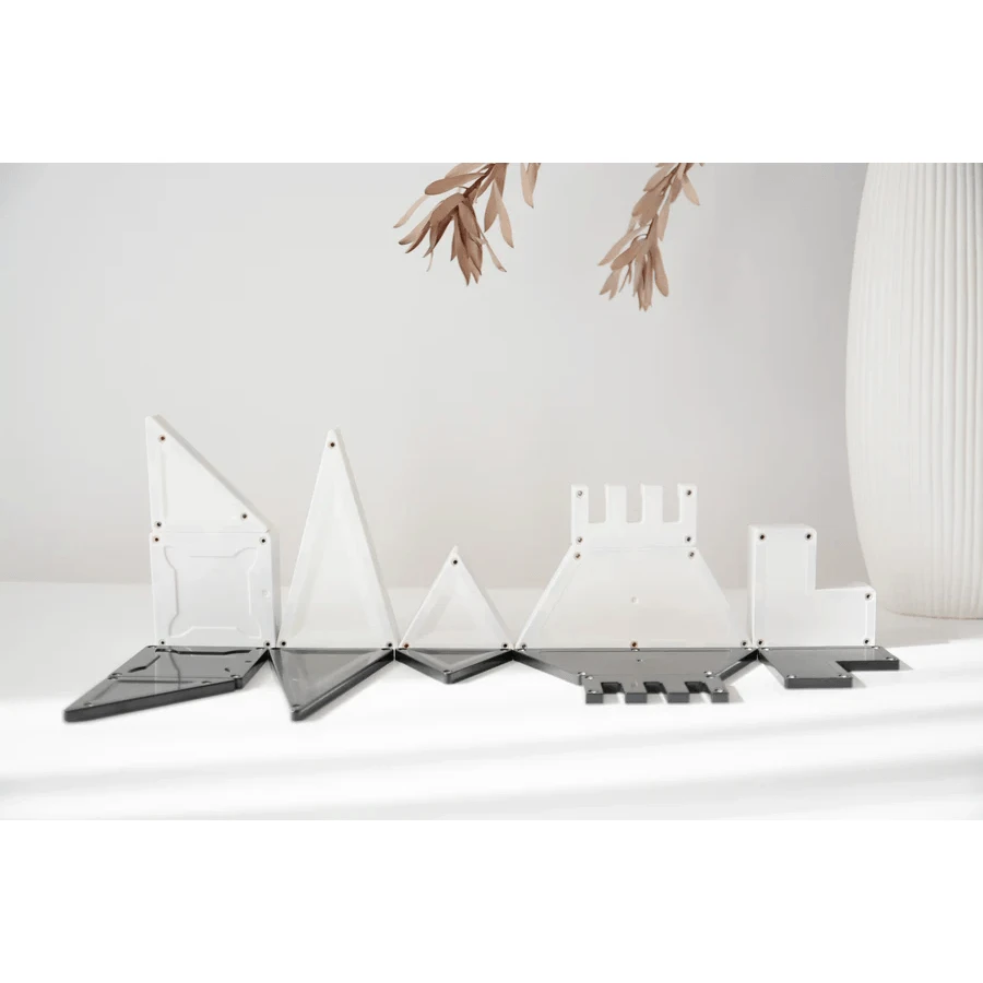 Magblox Magnetic Set - 92 bloques de construcción magnéticos Monocromo Blanco y Negro
