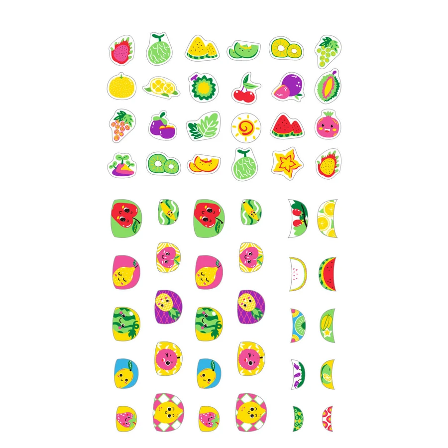 Glow in the dark nagelstickers - Fruit