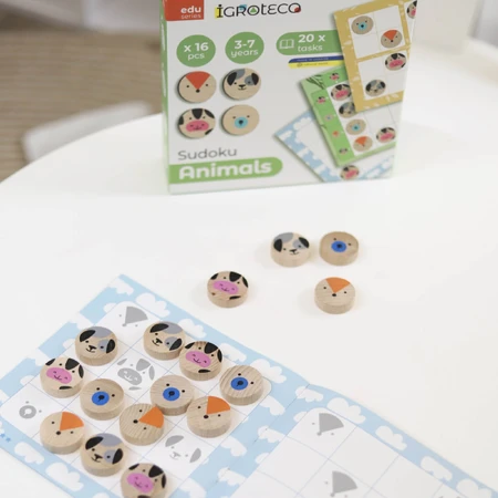 Jeu de logique en bois "Sudoku Animals" 16 pièces