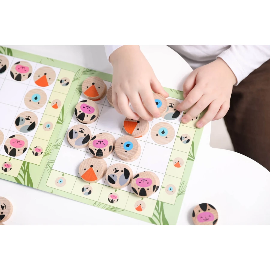 Jeu de logique en bois "Sudoku Animals" 16 pièces