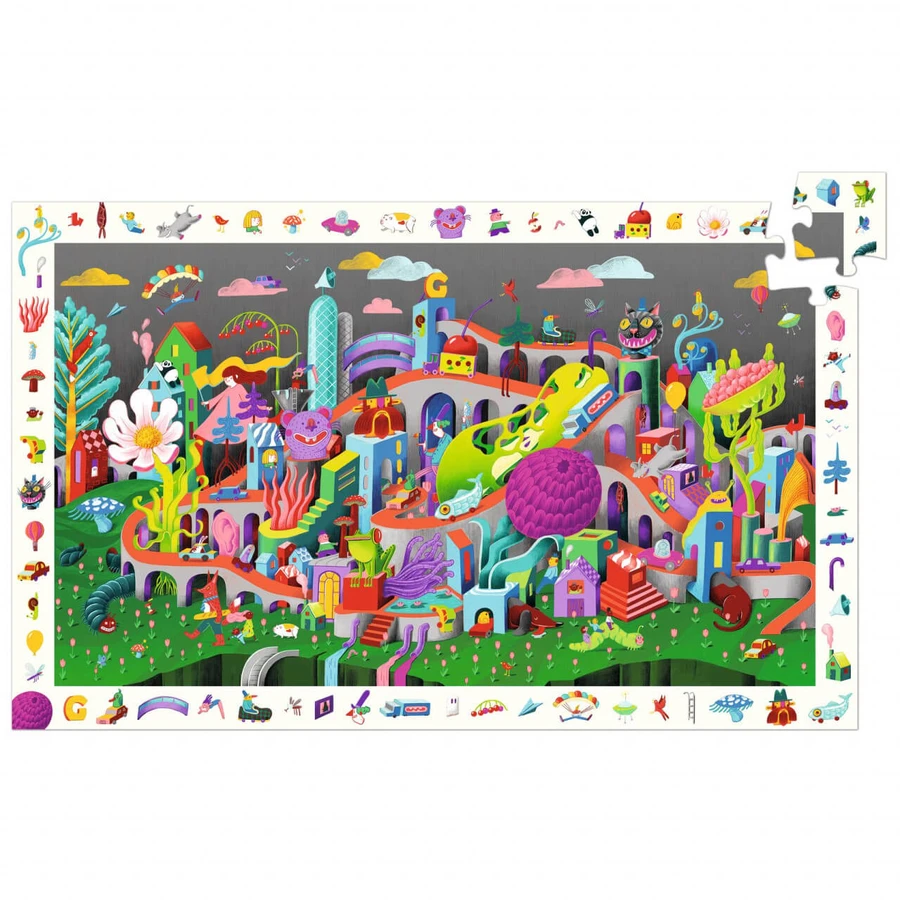 Observación de puzzles Locura en la ciudad, Djeco
