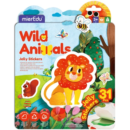 Creatieve set met herbruikbare zachte stickers - Wilde dieren