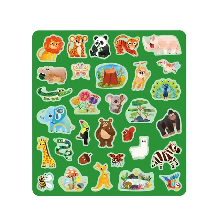 Creatieve set met herbruikbare zachte stickers - Wilde dieren