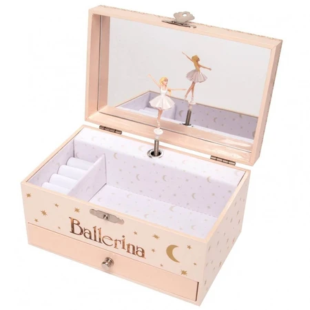 Rectangular music box with drawer "Ballerina"