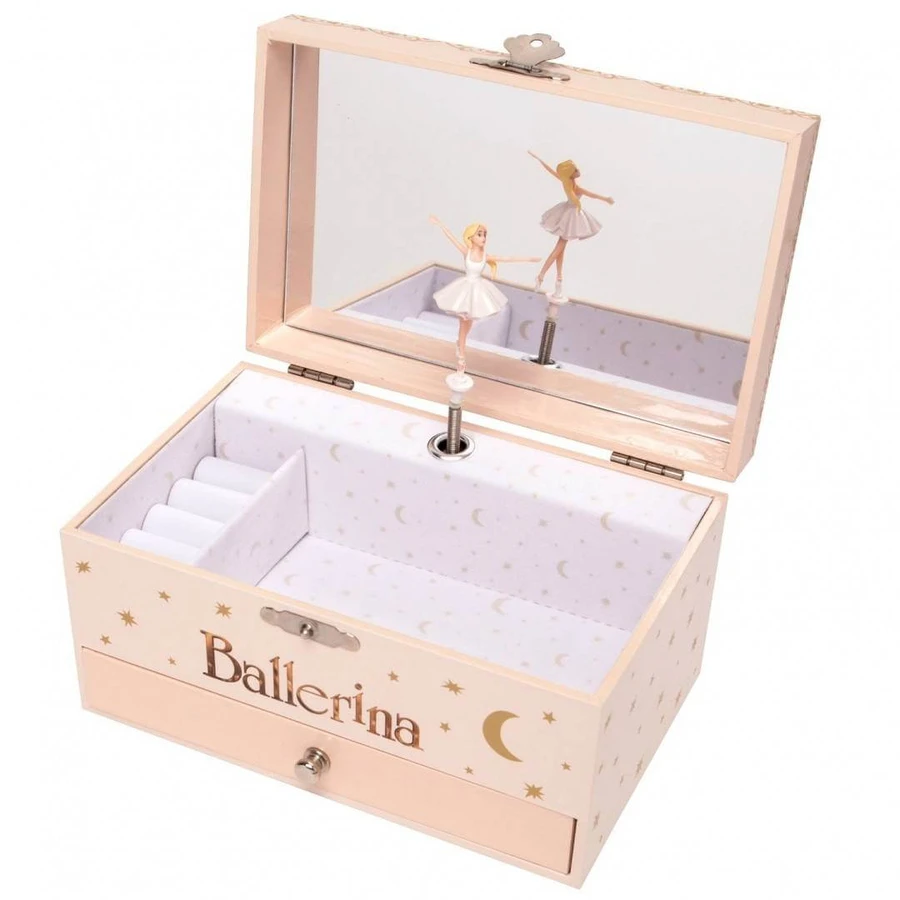 Rectangular music box with drawer "Ballerina"