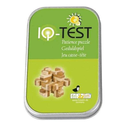 Logic game IQ in bamboo wood in metal box-10