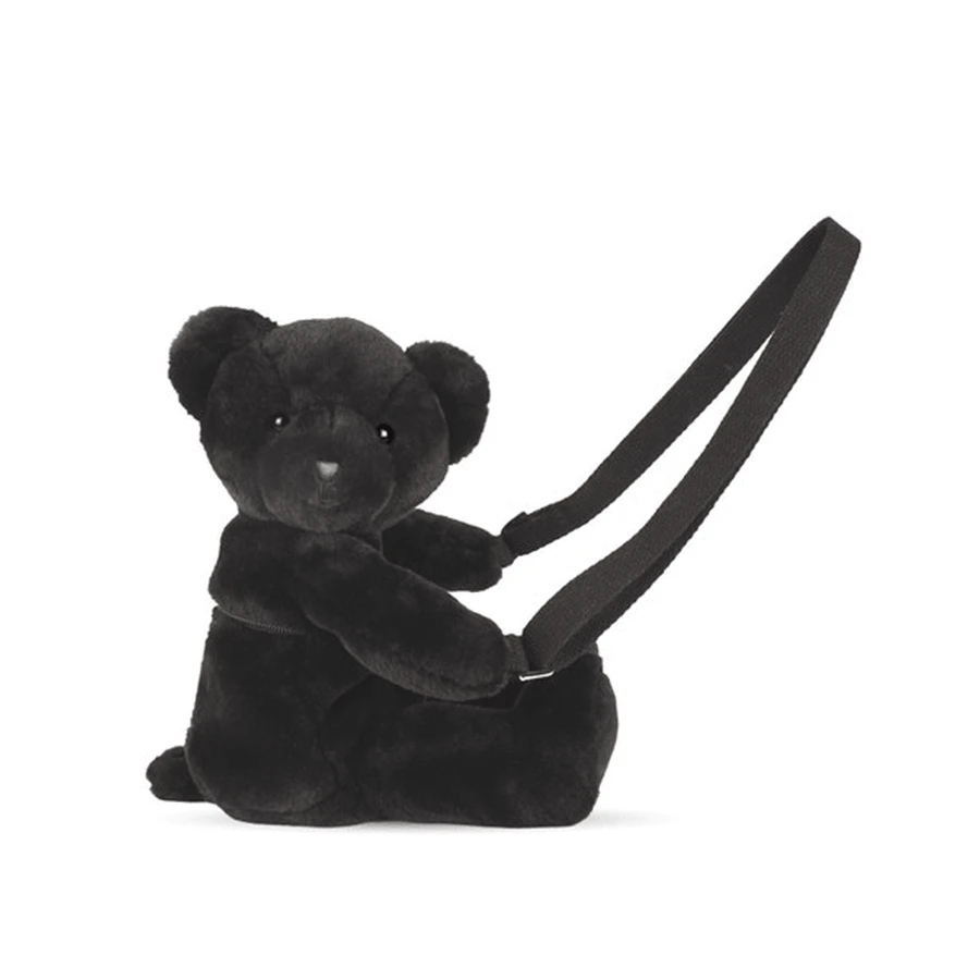 Teddy Bear - adorable crossbody bag, 30 cm, Black