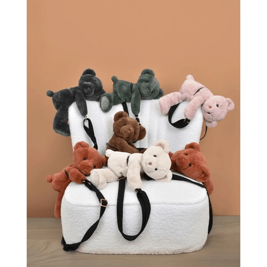 Teddy Bear - adorable crossbody bag, 30 cm, Black