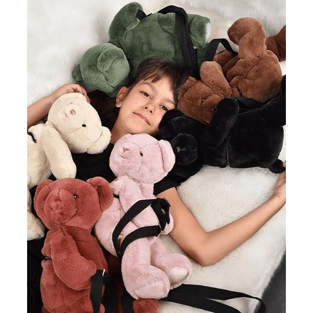 Teddy Bear - adorable crossbody bag, 30 cm, Black