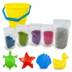 Jeu de sable sensoriel 5 couleurs avec accessoires - Plage