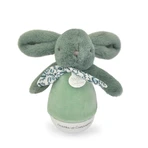 Veioza muzicala iepuras pufos, 16 cm, verde