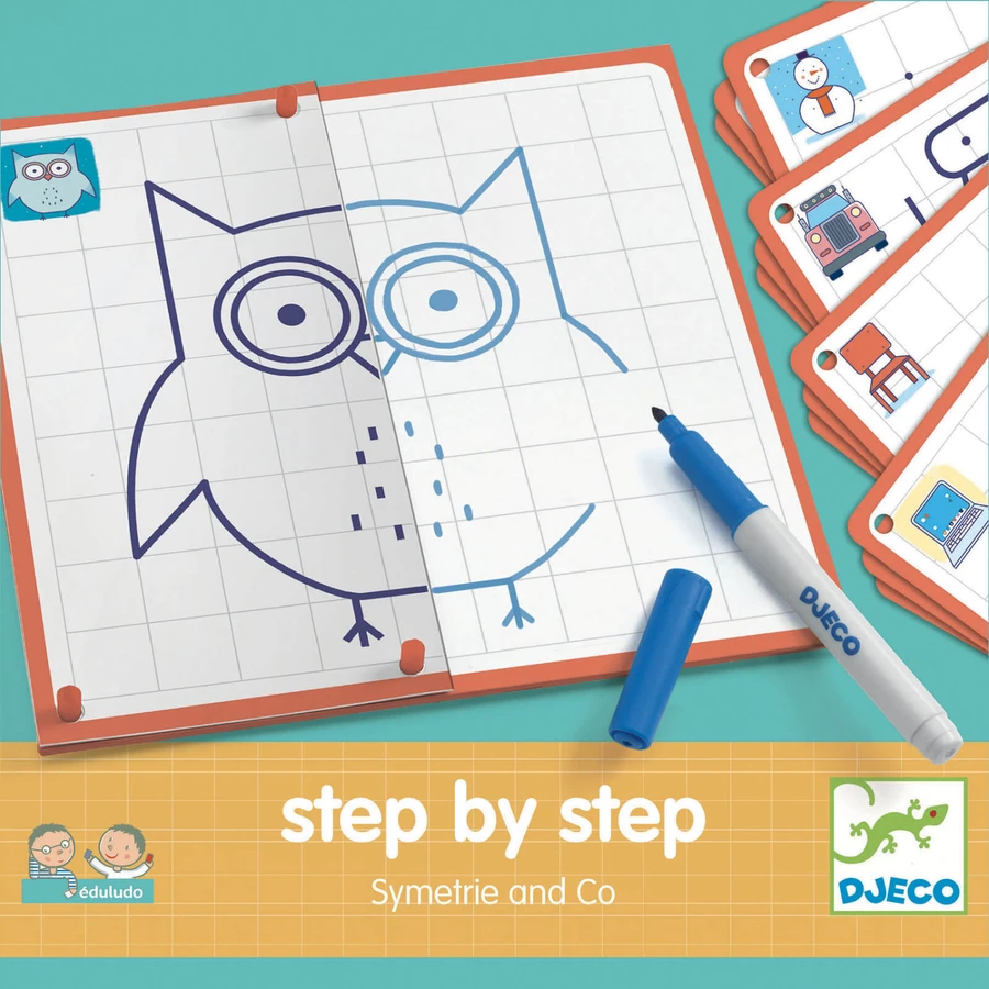 Draw step by step set Djeco, Symmetry