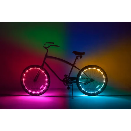 Decorative LED light for bicycle wheels, WheelBrightz