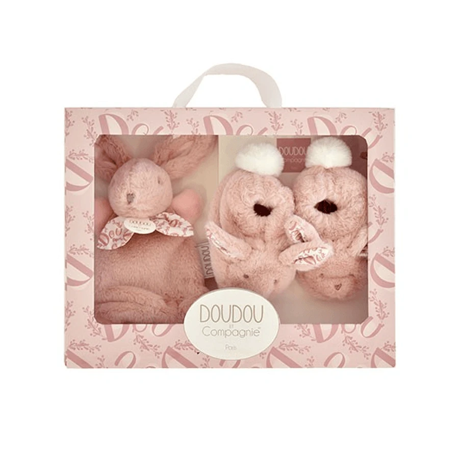 Coniglietto Doudou® - Set di giocattoli di peluche e coniglietto di peluche rosa