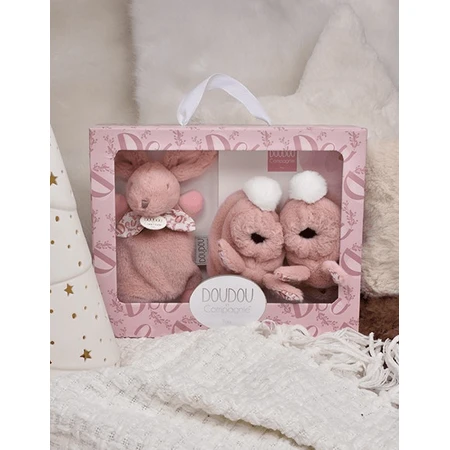 Coniglietto Doudou® - Set di giocattoli di peluche e coniglietto di peluche rosa