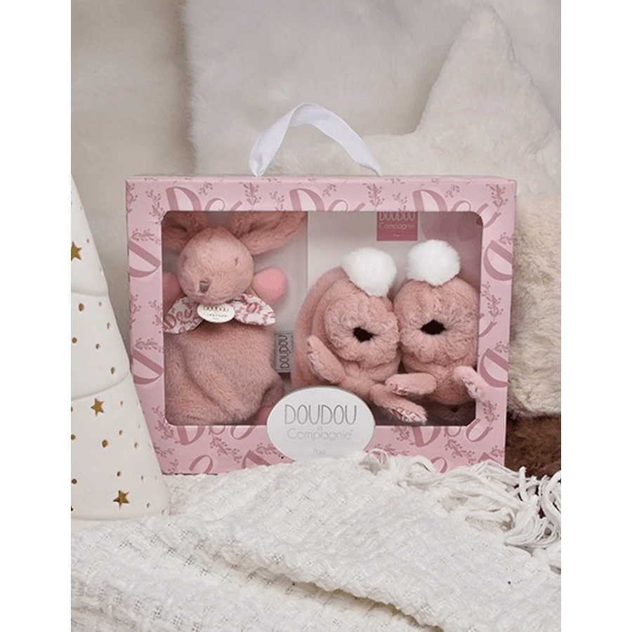 Coniglietto Doudou® - Set di giocattoli di peluche e coniglietto di peluche rosa
