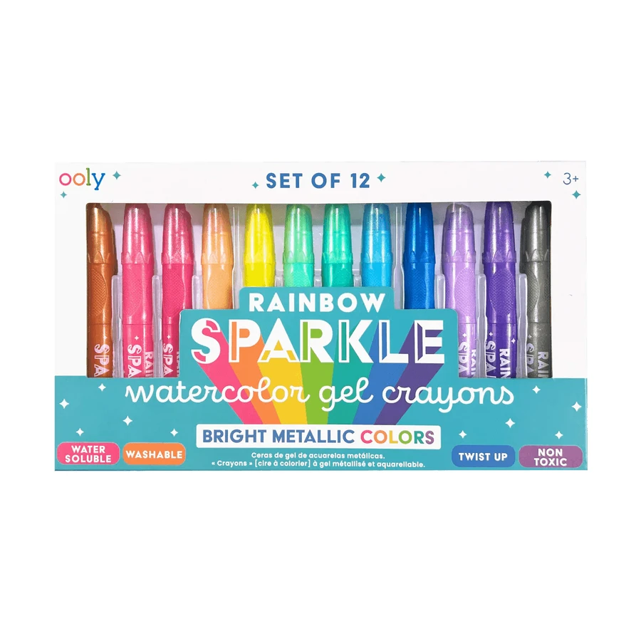 Regenboog Sparkle Metallic Gel Aquarelpotloden met Glitter - Set van 12