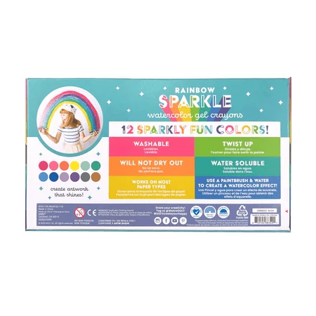 Regenboog Sparkle Metallic Gel Aquarelpotloden met Glitter - Set van 12