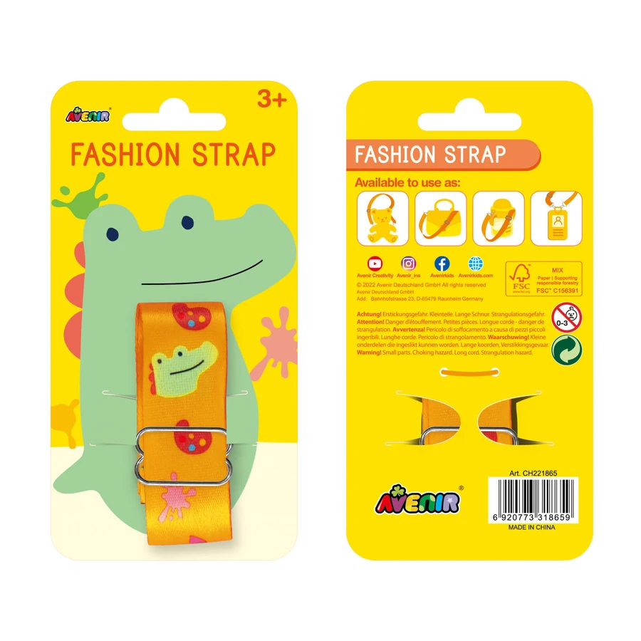 Adjustable fashion strap for accessories - Artistic crocodile
