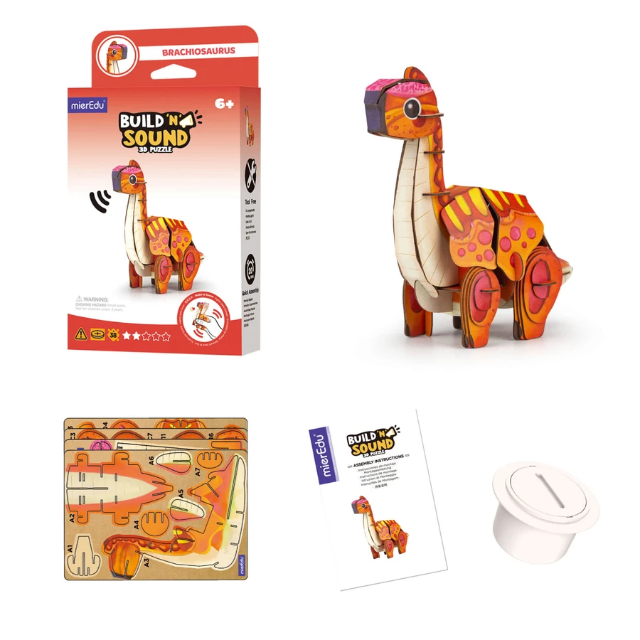 3D Sound Puzzle - Brachiosaurus, Build 'n' Sound