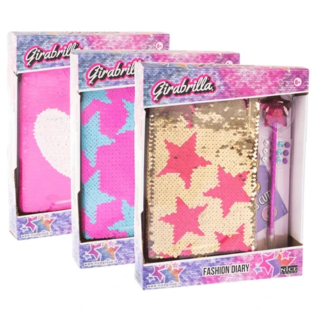 Girabrilla Fashion agenda - omkeerbare pailletten en pen dagboekset