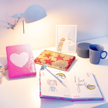 Girabrilla Fashion agenda - omkeerbare pailletten en pen dagboekset