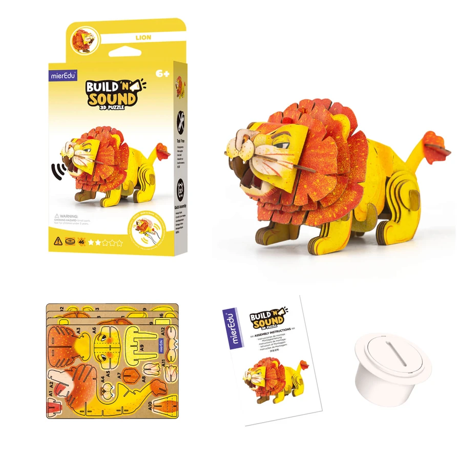 3D Sound Puzzle - Lion, Build 'n' Sound