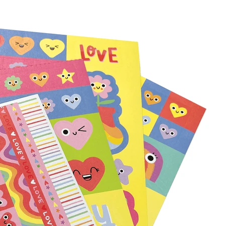 Stickiville Happy Hearts Aufkleber - 10 Seiten