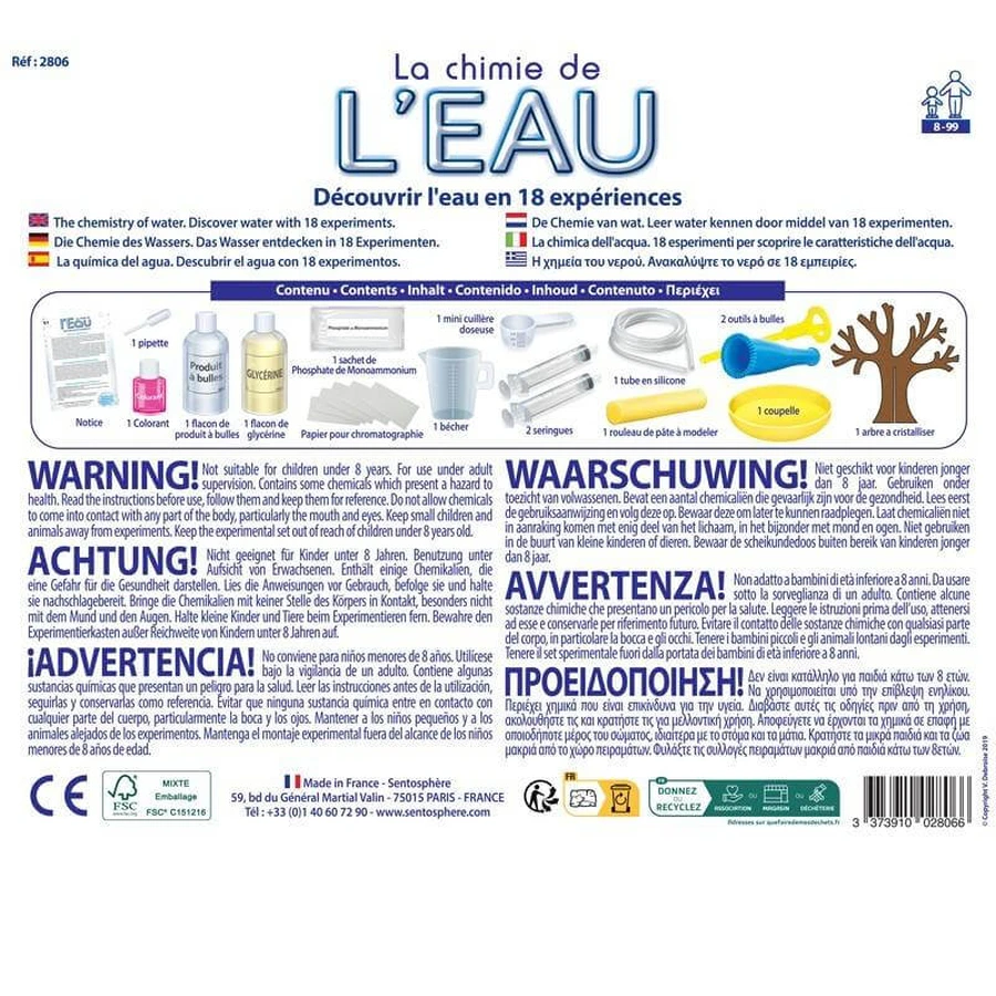 Jeu de 19 expériences - Chimie de l'eau