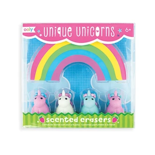 Set de gommes parfumées licorne et arc-en-ciel