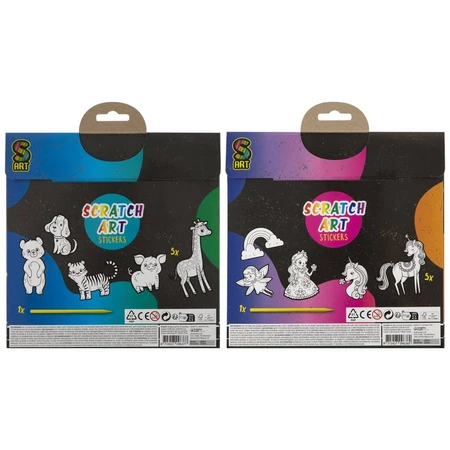 Set créatif, 5 autocollants à gratter XL, Grafix
