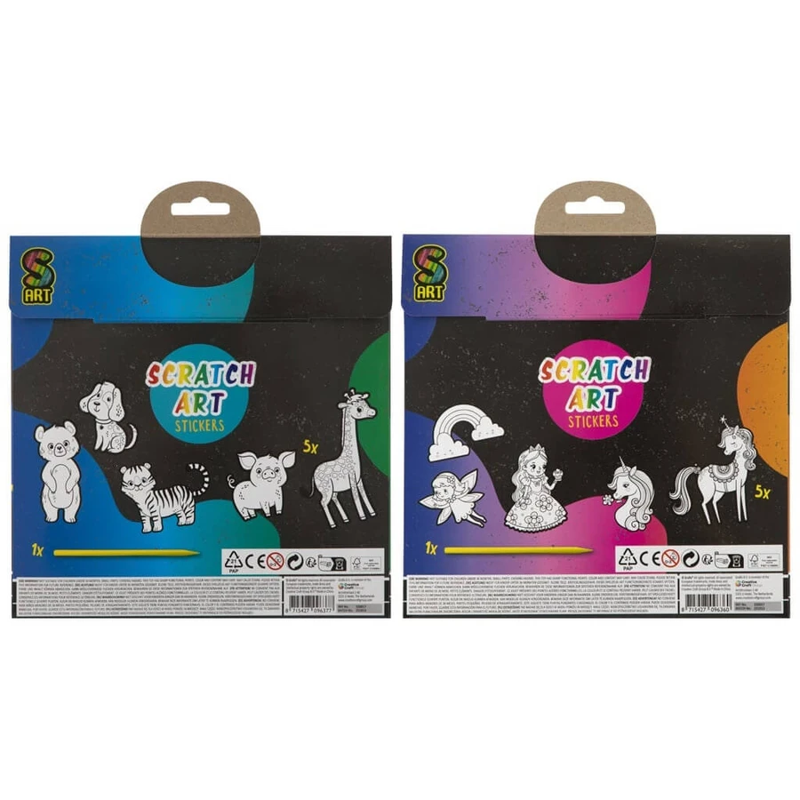 Set créatif, 5 autocollants à gratter XL, Grafix