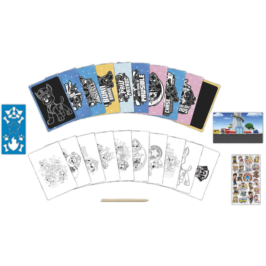 Set creativo para rascar y colorear Paw Patrol, Paw Patrol Puppies