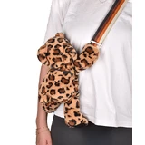 Miś - urocza torebka crossbody, 30 cm, nadruk w panterkę