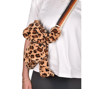 Teddybär - bezaubernde Crossbody-Tasche, 30 cm, Leopardendruck