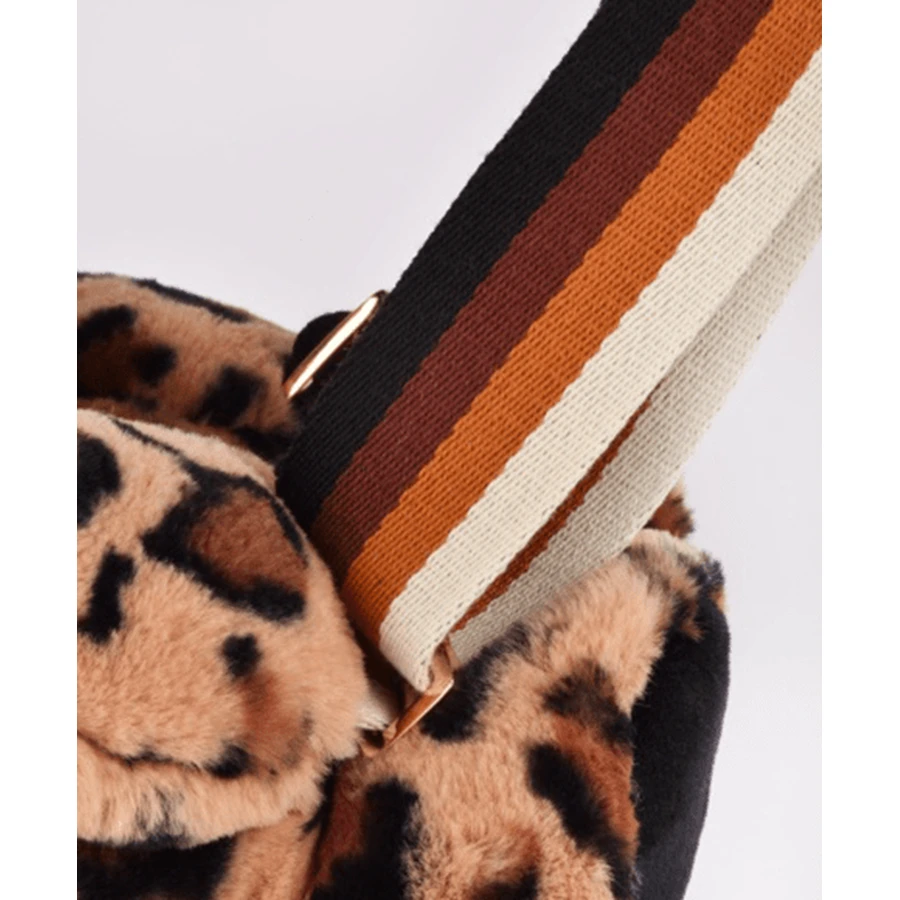 Teddybär - bezaubernde Crossbody-Tasche, 30 cm, Leopardendruck