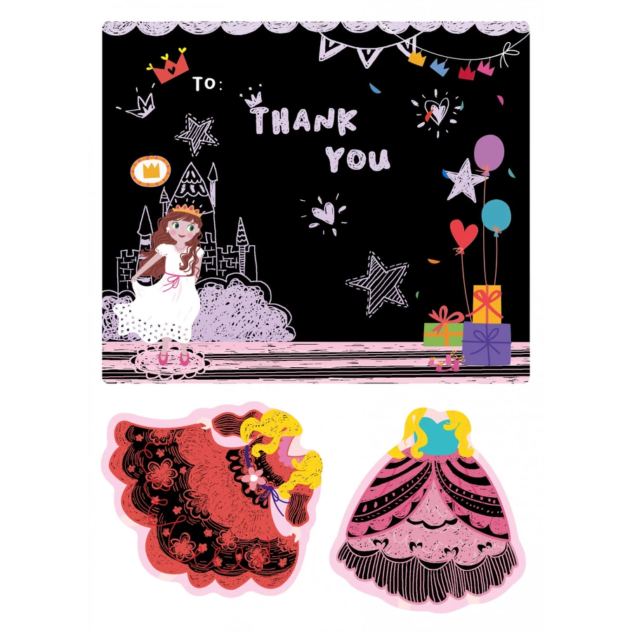 Scratch and make greeting card set - Princesses