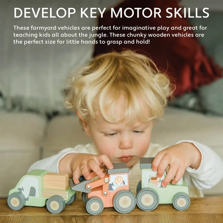 Tractor de madera verde, Orange Tree Toys