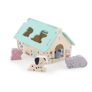 Holzhaus mit 4 Tieren - Design Sarah Betz - Vilac