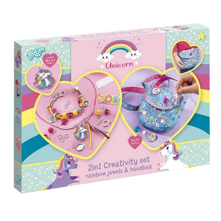 Set créatif 2 en 1 - Bracelets arc-en-ciel et pochette licorne