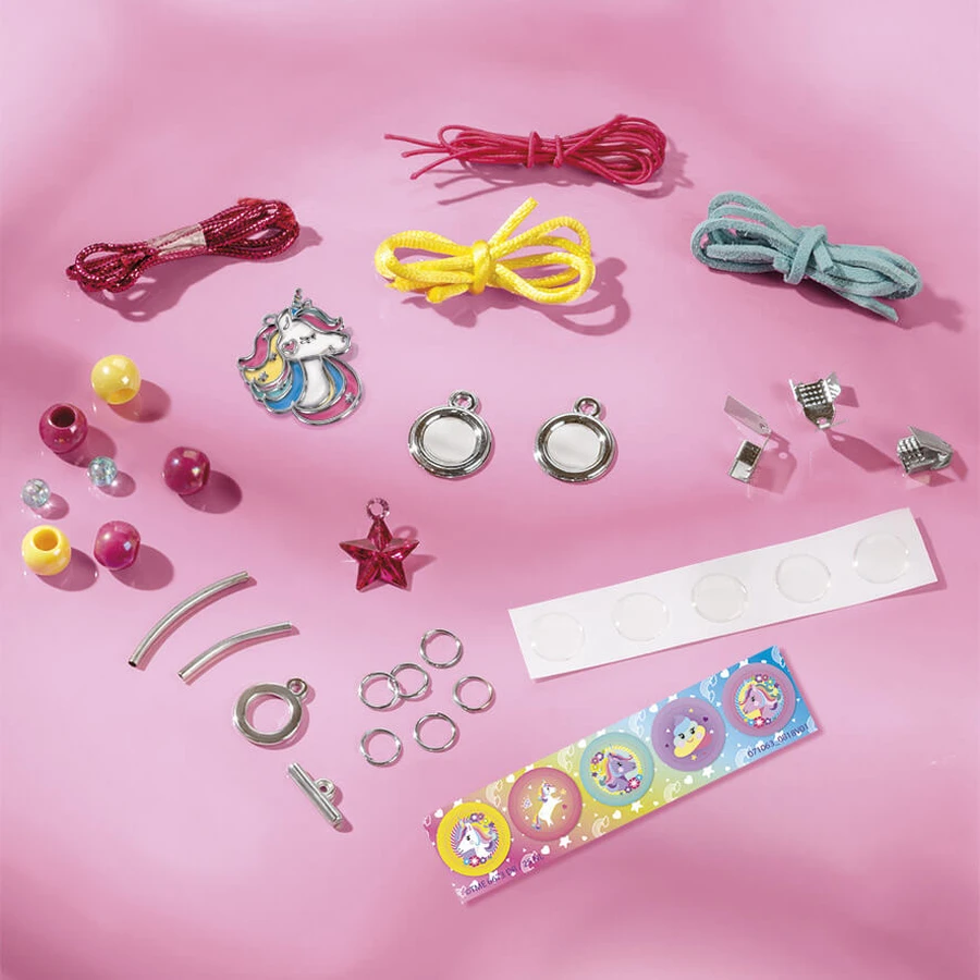 Set créatif 2 en 1 - Bracelets arc-en-ciel et pochette licorne