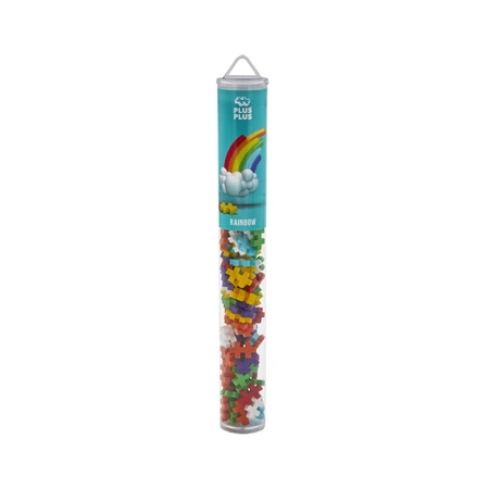 Plus-Plus-Bausatz, 100 Stück Röhre, Rainbow Mix, Regenbogenfarben