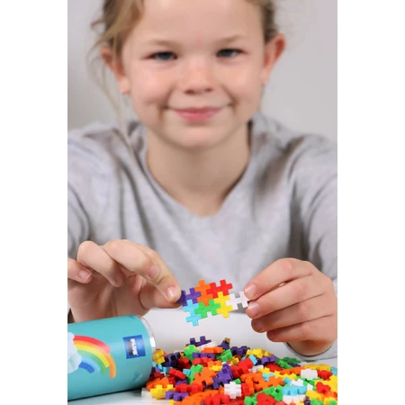 Plus-Plus-Bausatz, 100 Stück Röhre, Rainbow Mix, Regenbogenfarben