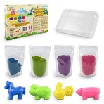 Set de sable sensoriel 4 couleurs avec accessoires - Farm