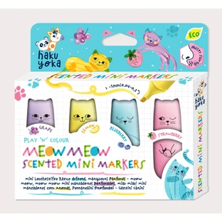 Set of 4 Mini Scented Markers - Meow Meow