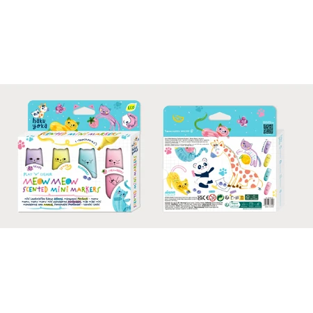 Set of 4 Mini Scented Markers - Meow Meow