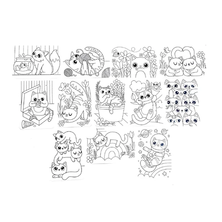Coloring set with secret patterns Undercover Art - Kittens