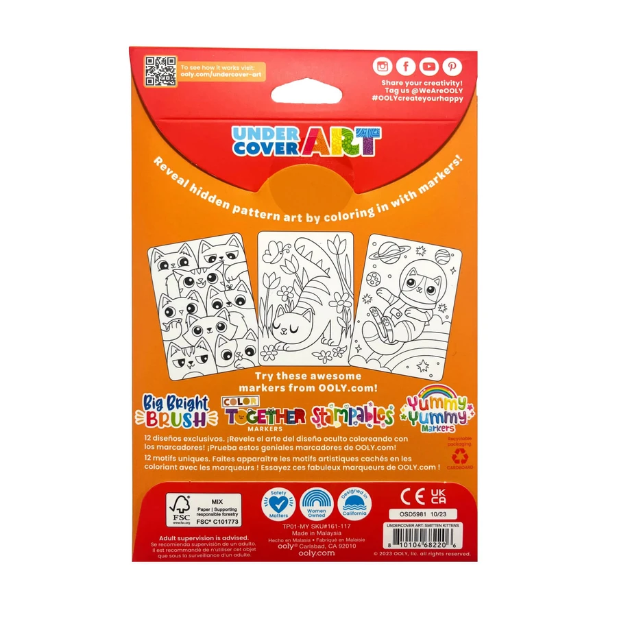 Coloring set with secret patterns Undercover Art - Kittens