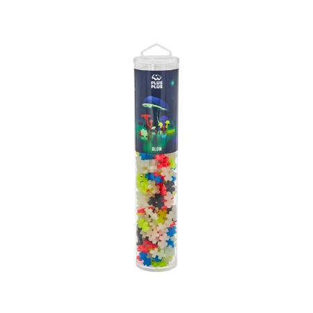 Plus-Plus construction set, 240 pieces tube, Glow Mix, fluorescent colors
